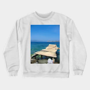 Sea jetty art print Crewneck Sweatshirt